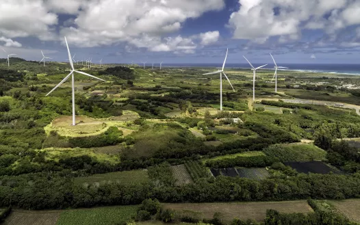 windmills over hills