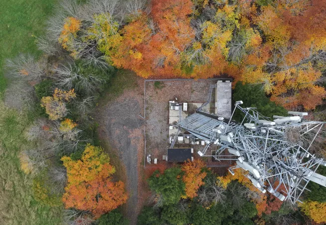 drone over tower